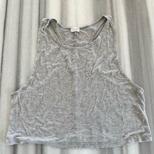 Grey Sleeveless Crop Top S